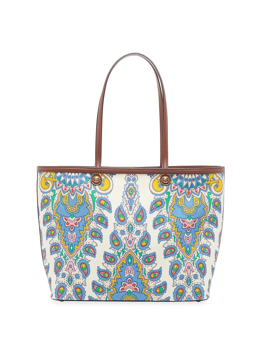 Womens Medium Essential Paisley Canvas Shopper Tote Bag Product Image