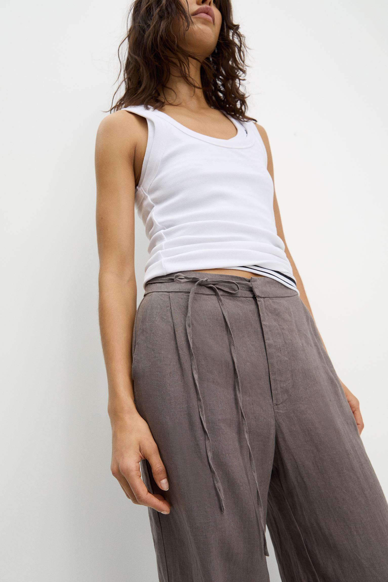 100% linen pants Product Image