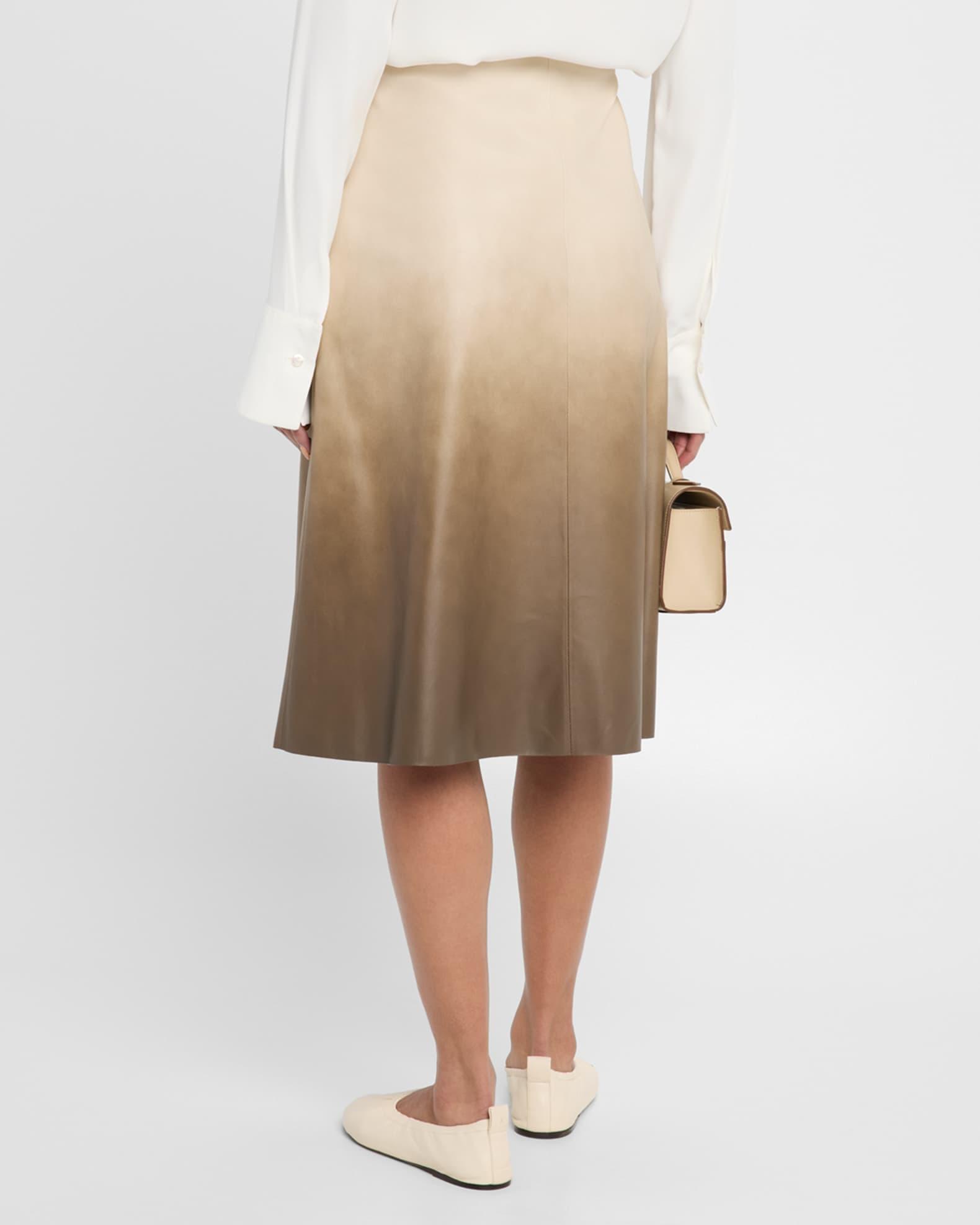 Lucien Ombre Leather Midi Skirt Product Image