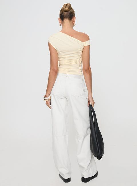 Lando Low Rise Straight Leg Jeans White Product Image