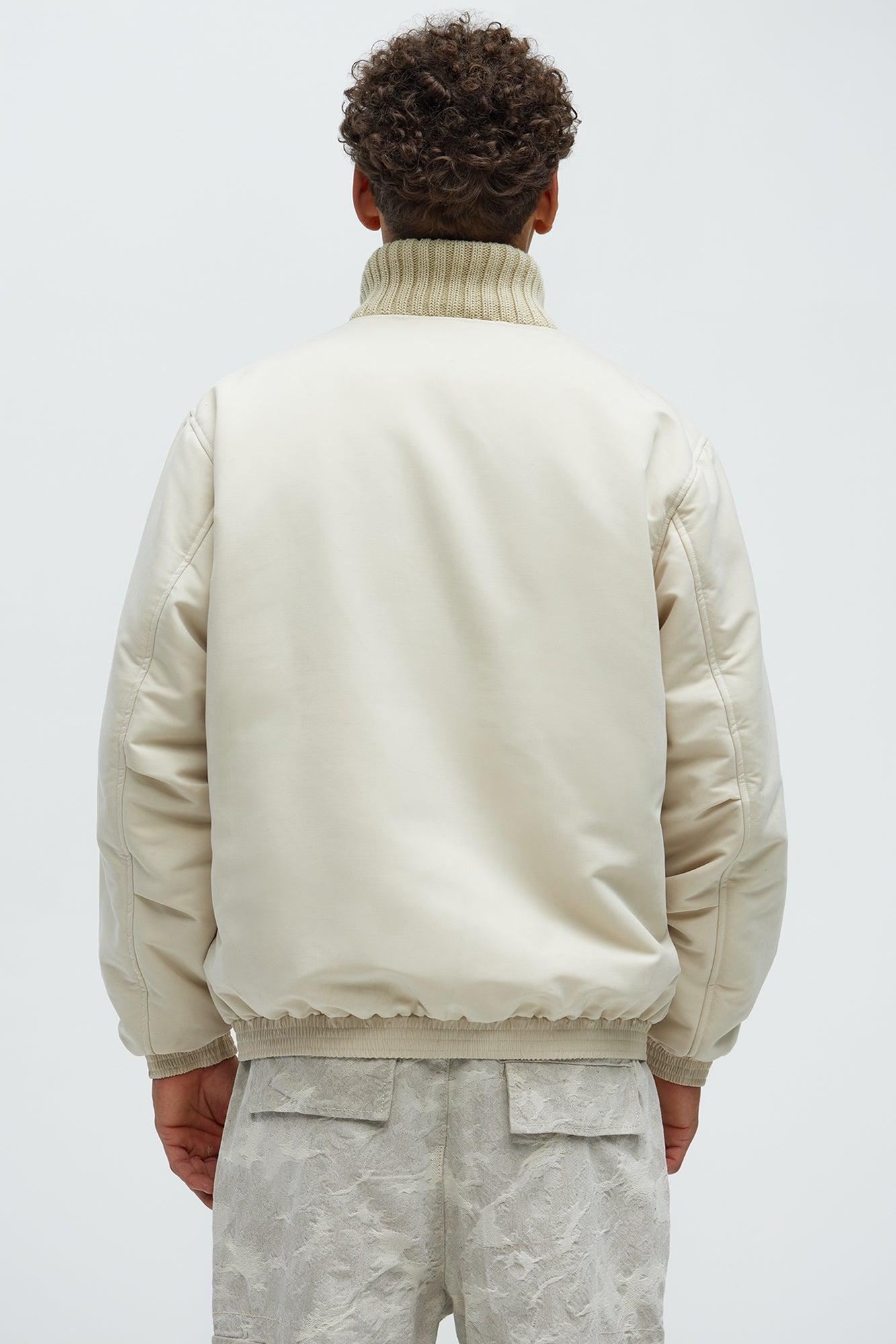 Back To U Bomber Jacket - Beige Product Image