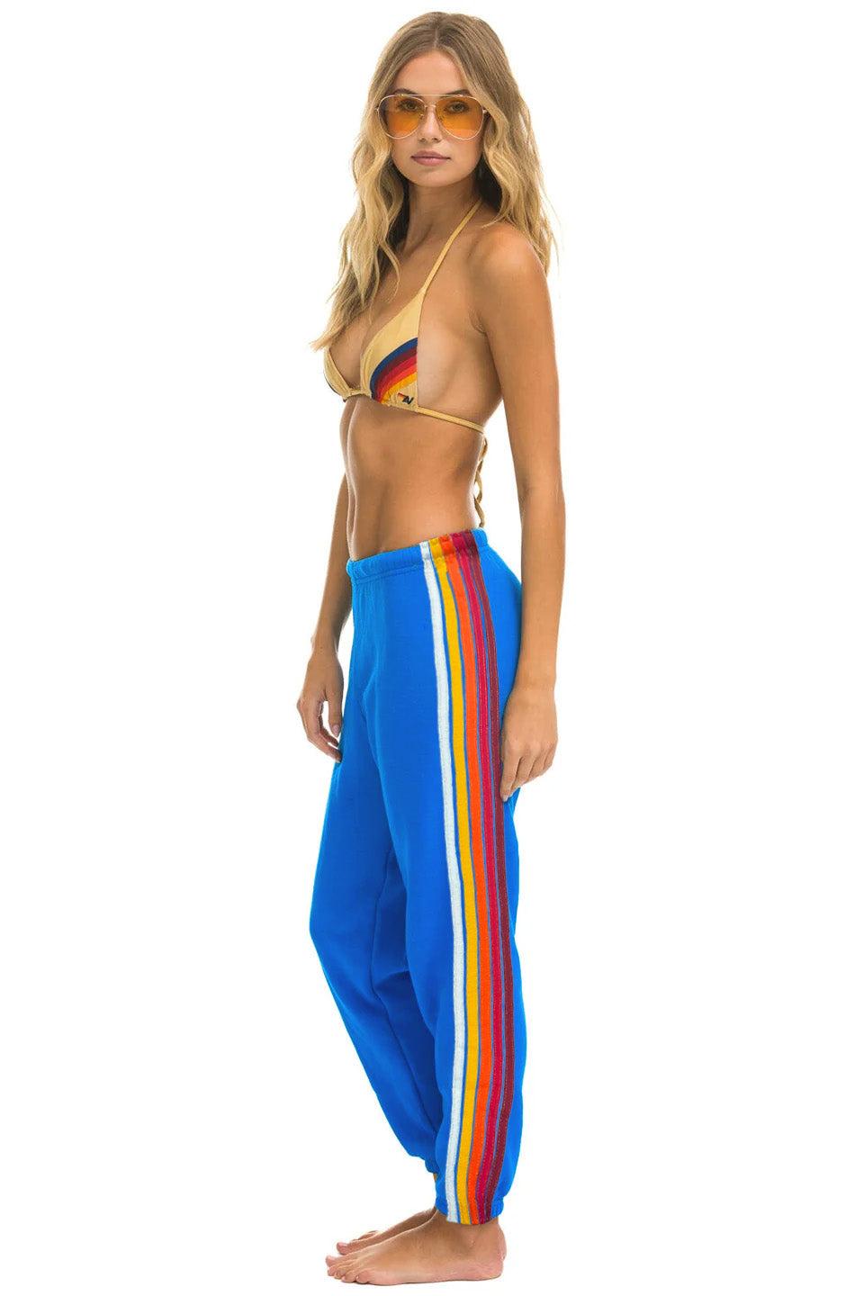 5 STRIPE SWEATPANTS - ADVENTURE BLUE // RAINBOW WHITE Female Product Image