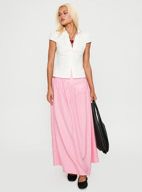 Apresia Maxi Skirt Pink Gingham Product Image