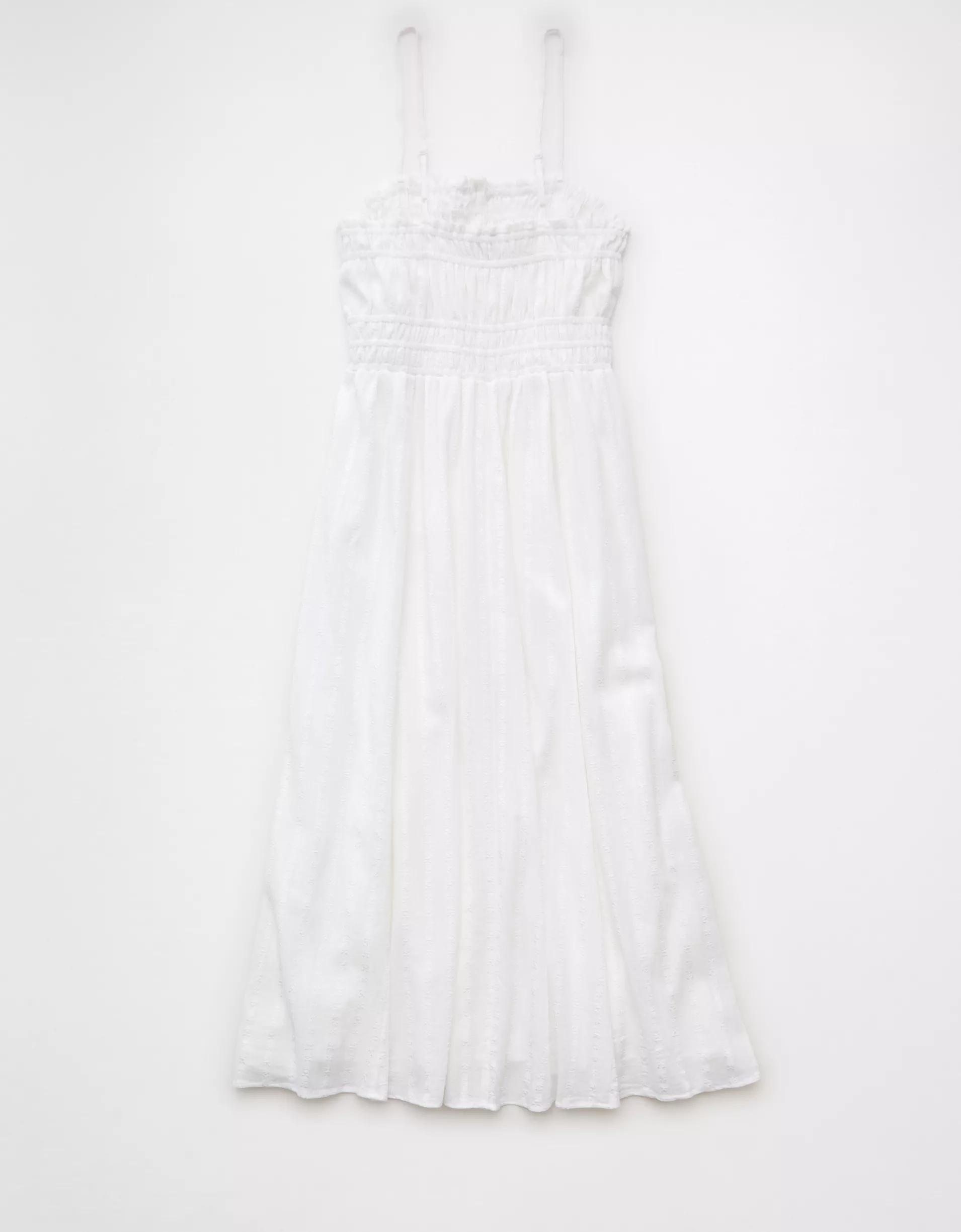 AE Ruched Button-Up Midi Dress Product Image
