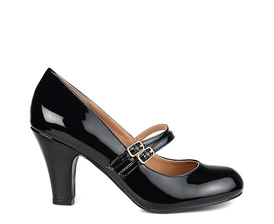 Journee Women's Windy Medium and Wide Width Pumps Patent/Black Product Image
