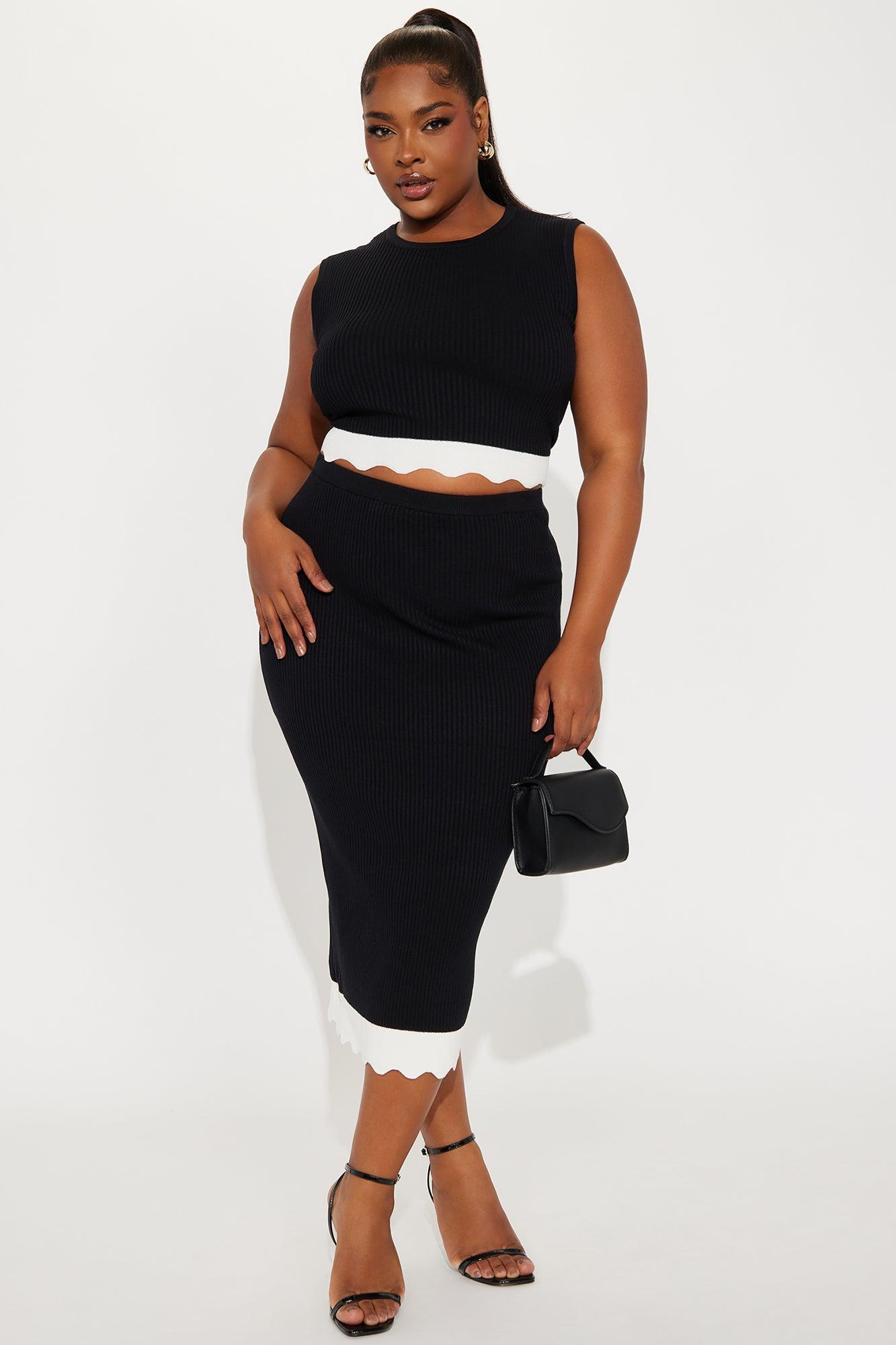 Melissa Sweater Maxi Skirt Set - Black Product Image