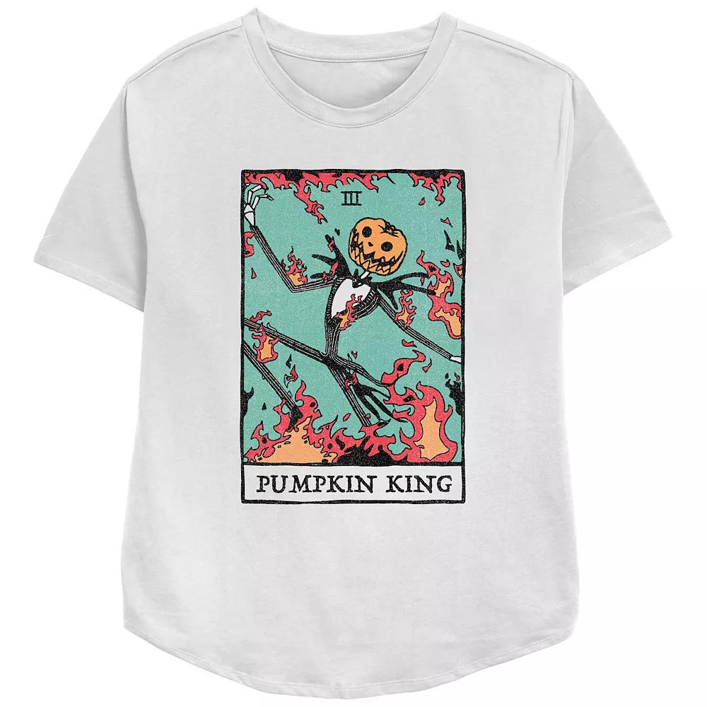 Disney's The Nightmare Before Christmas Juniors' Pumpkin King Card Relaxed Fit Graphic Tee, Women's,  Product Image