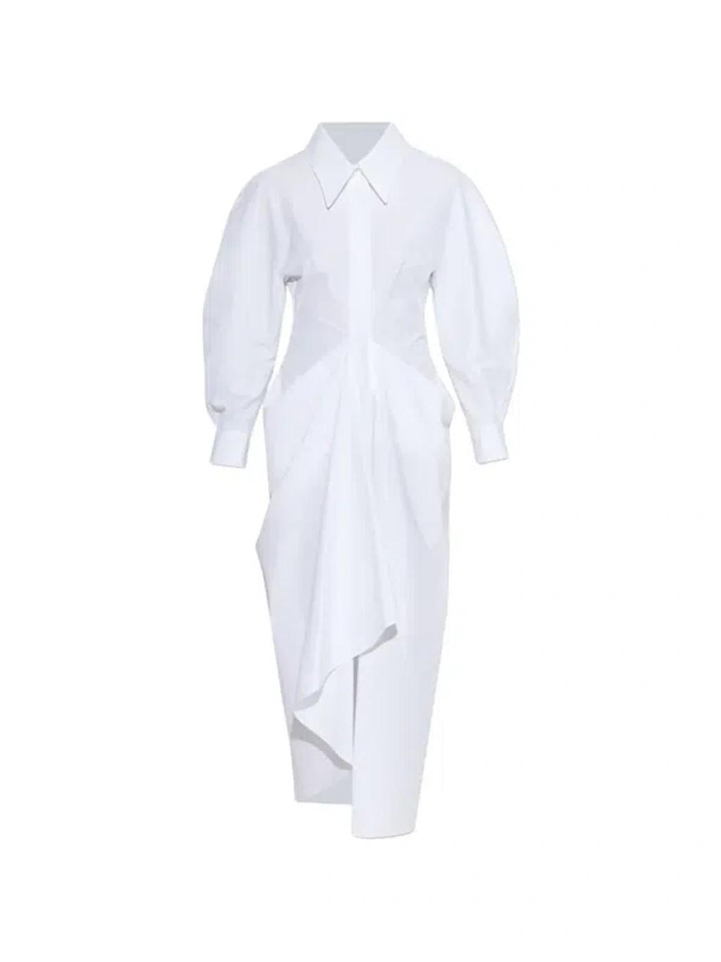 GIVENCHY Off-the-shoulder Cotton Poplin Midi Dress In White Product Image