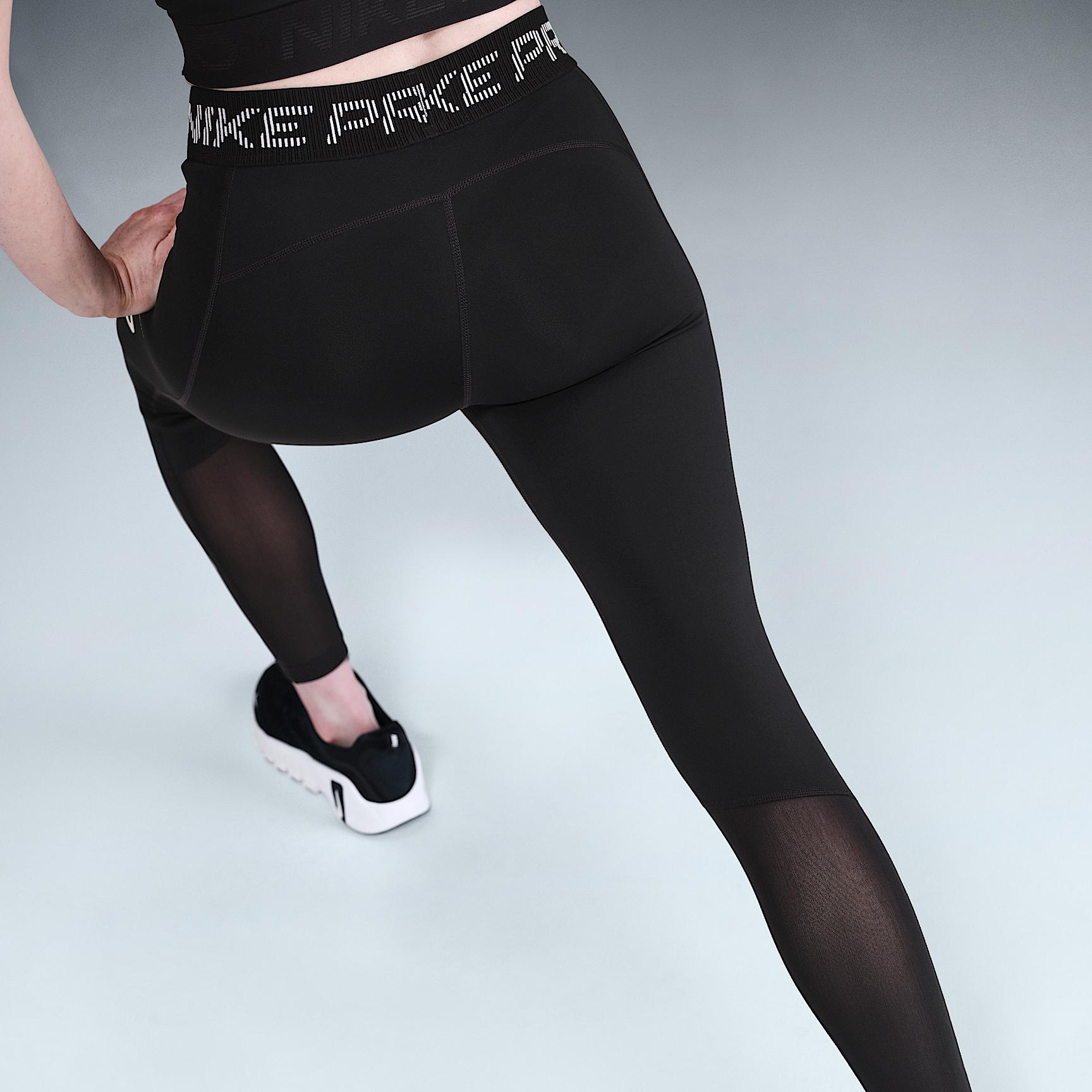 Womens Nike Pro Mid-Rise 7/8 Mesh-Panel Graphic Leggings | HV2306-010 Product Image