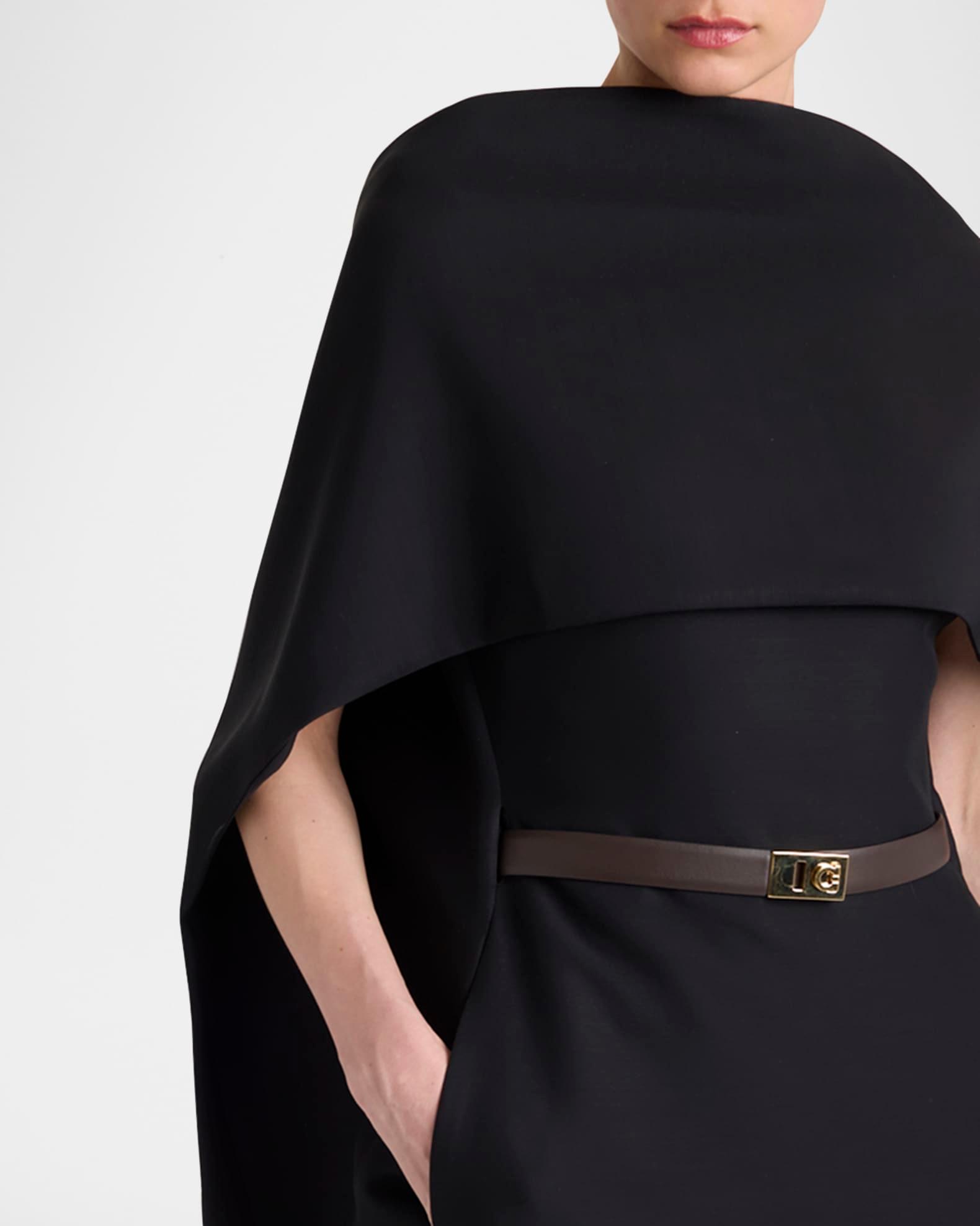 V-Back Cape Midi Dress Product Image