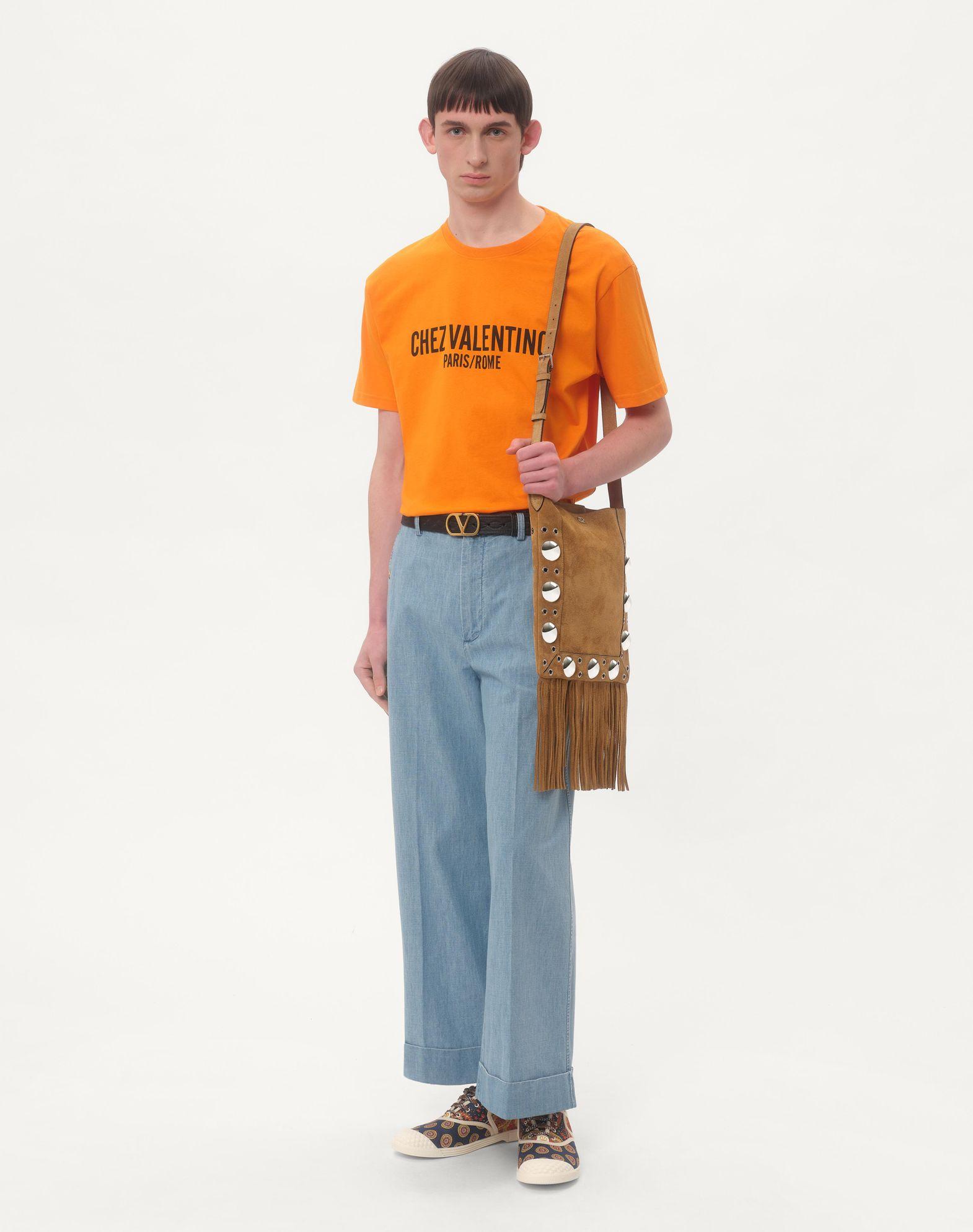 Valentino Garavani Nellcôte Suede Shoulder Bag With Fringes Product Image