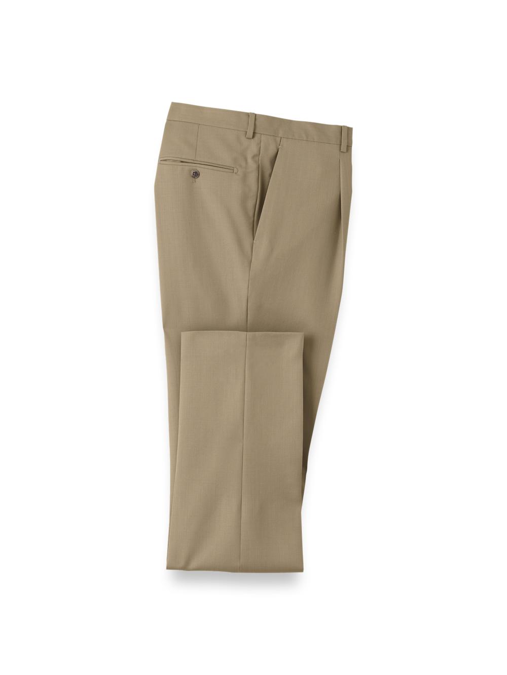 Wool Single Pleat Pants - British Tan Product Image