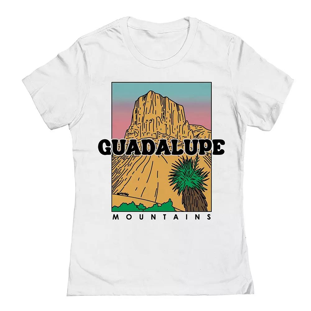 Junior's Guadalupe Mountains Womens Graphic Tee, Girl's, Size: Large, White Product Image