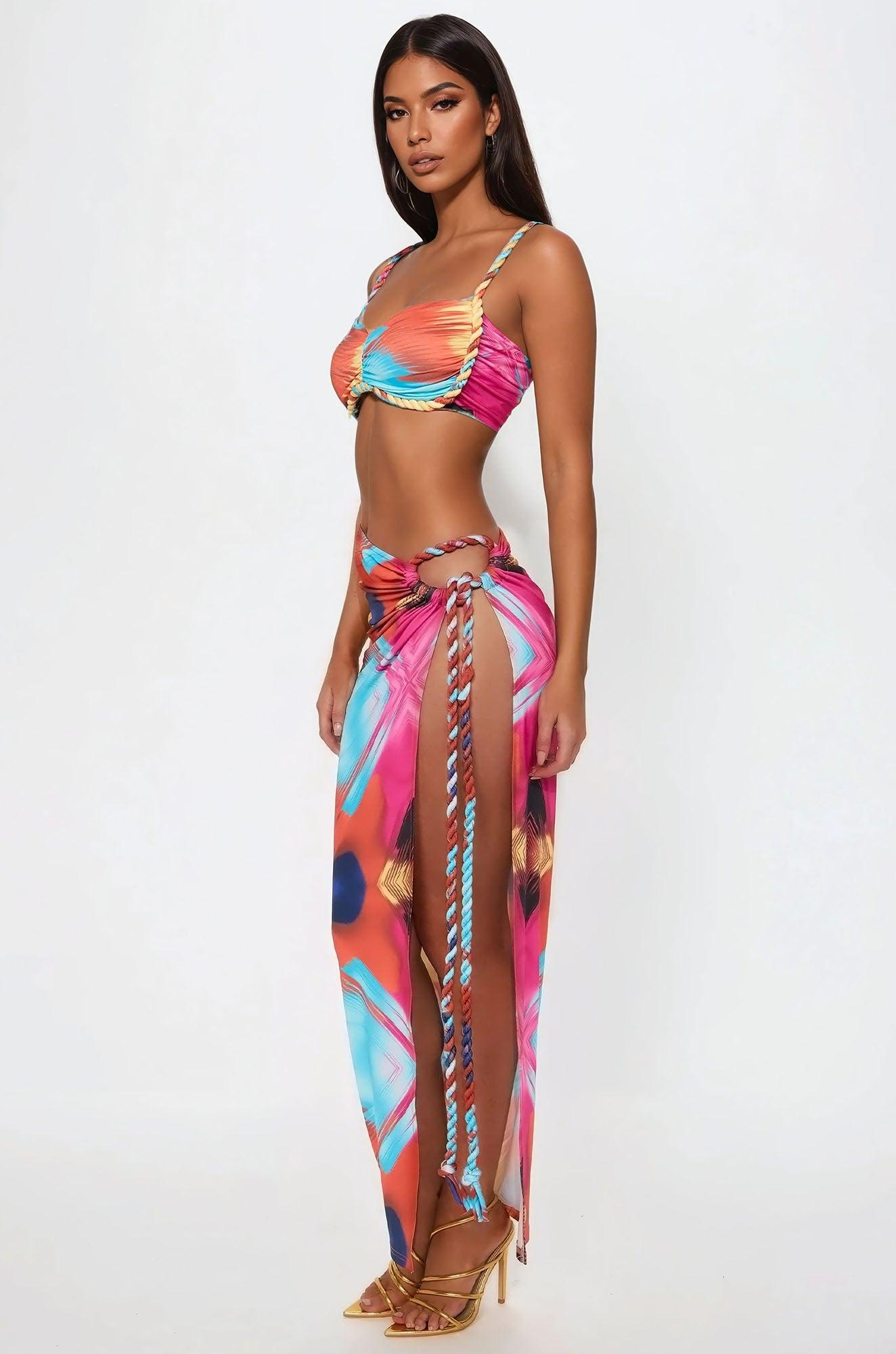 Beach Bombshell Maxi Skirt Set - Multi Color Female Product Image
