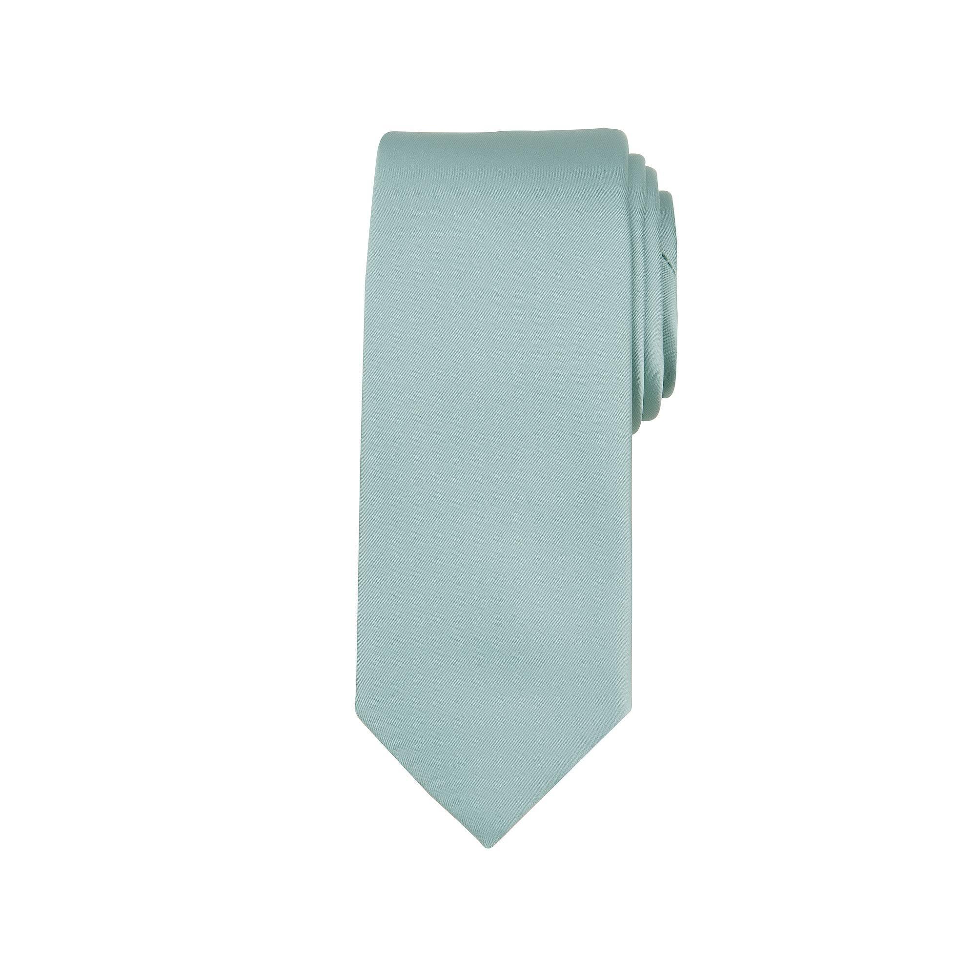 Men's Bespoke Solid Sateen Slim Tie, Ivory Sateen Product Image