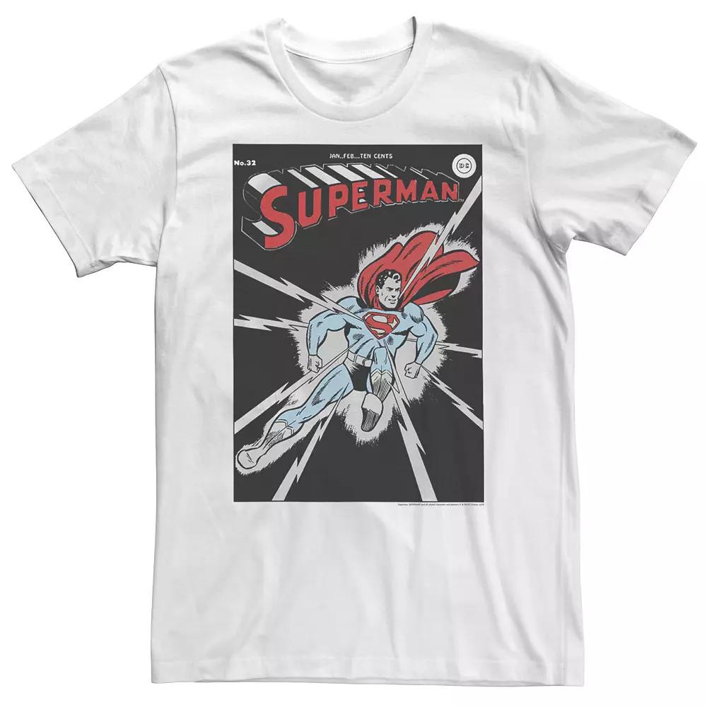Big & Tall DC Comics Superman No. 32 Comic Cover Poster Tee, Men's, Size: 4XL, White Product Image