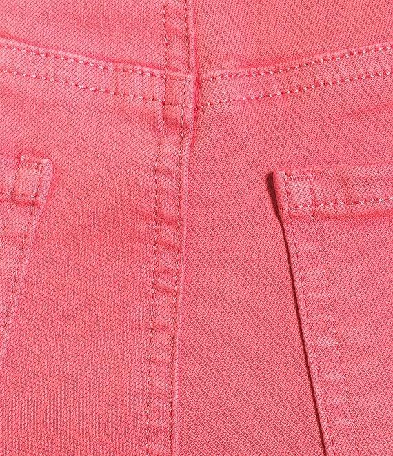 NYDJ Ella Crepe Valley Print Slim Fit Mid Rise Slit Hem Stretch Denim Shorts Product Image