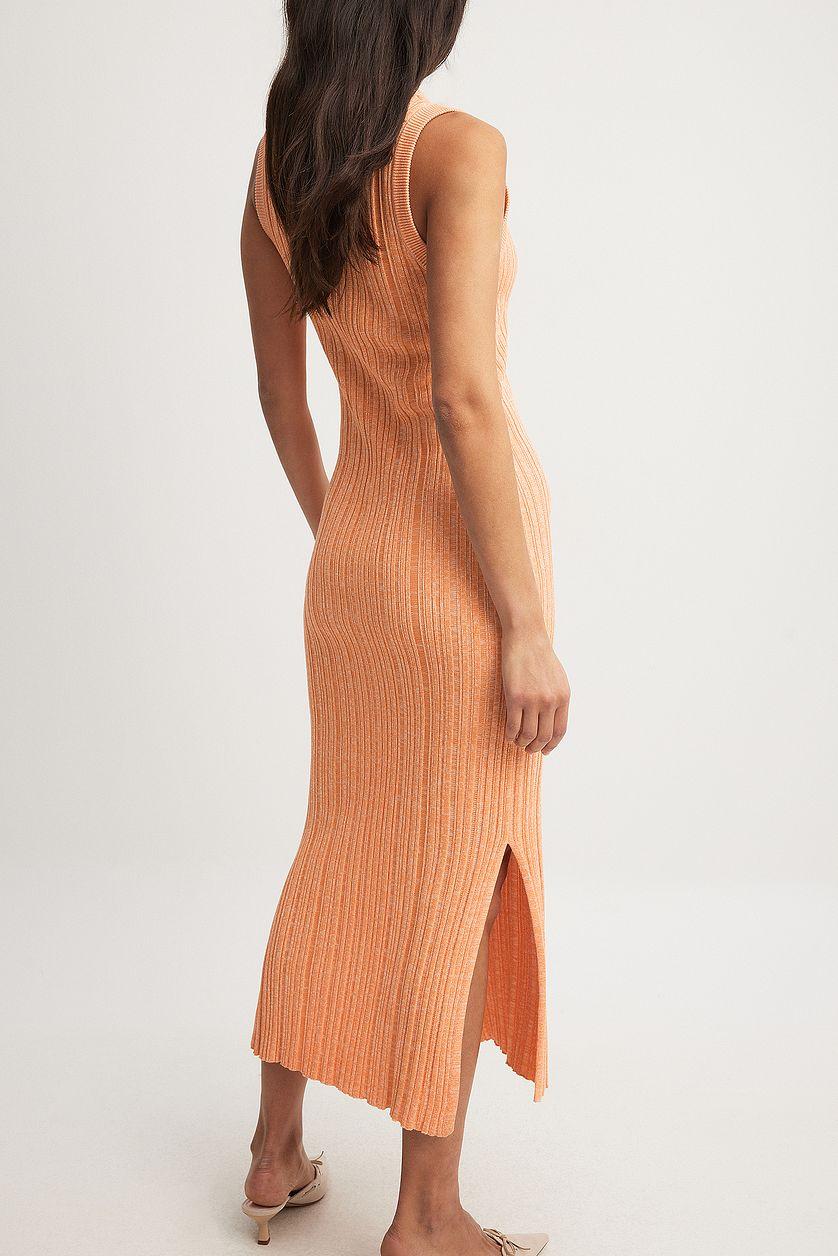 Knitted Ribbed Sleeveless Midi Dress Product Image