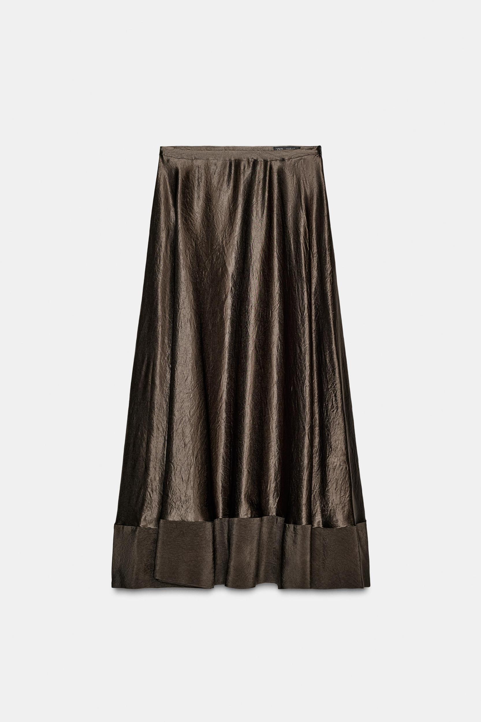 ZW COLLECTION LIMITED EDITION SATIN EFFECT MIDI SKIRT Product Image