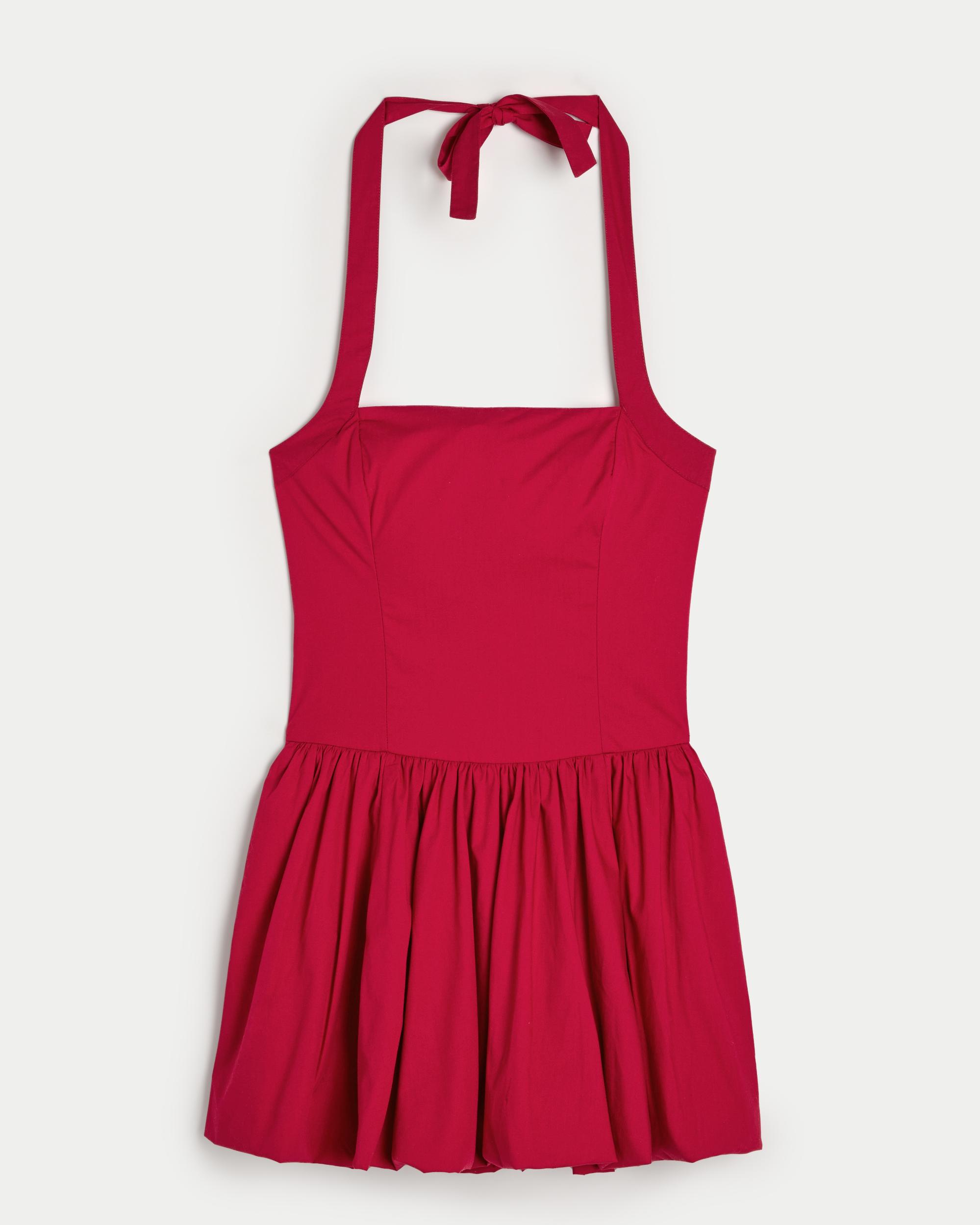 Halter Mini Bubble Skort Dress Product Image