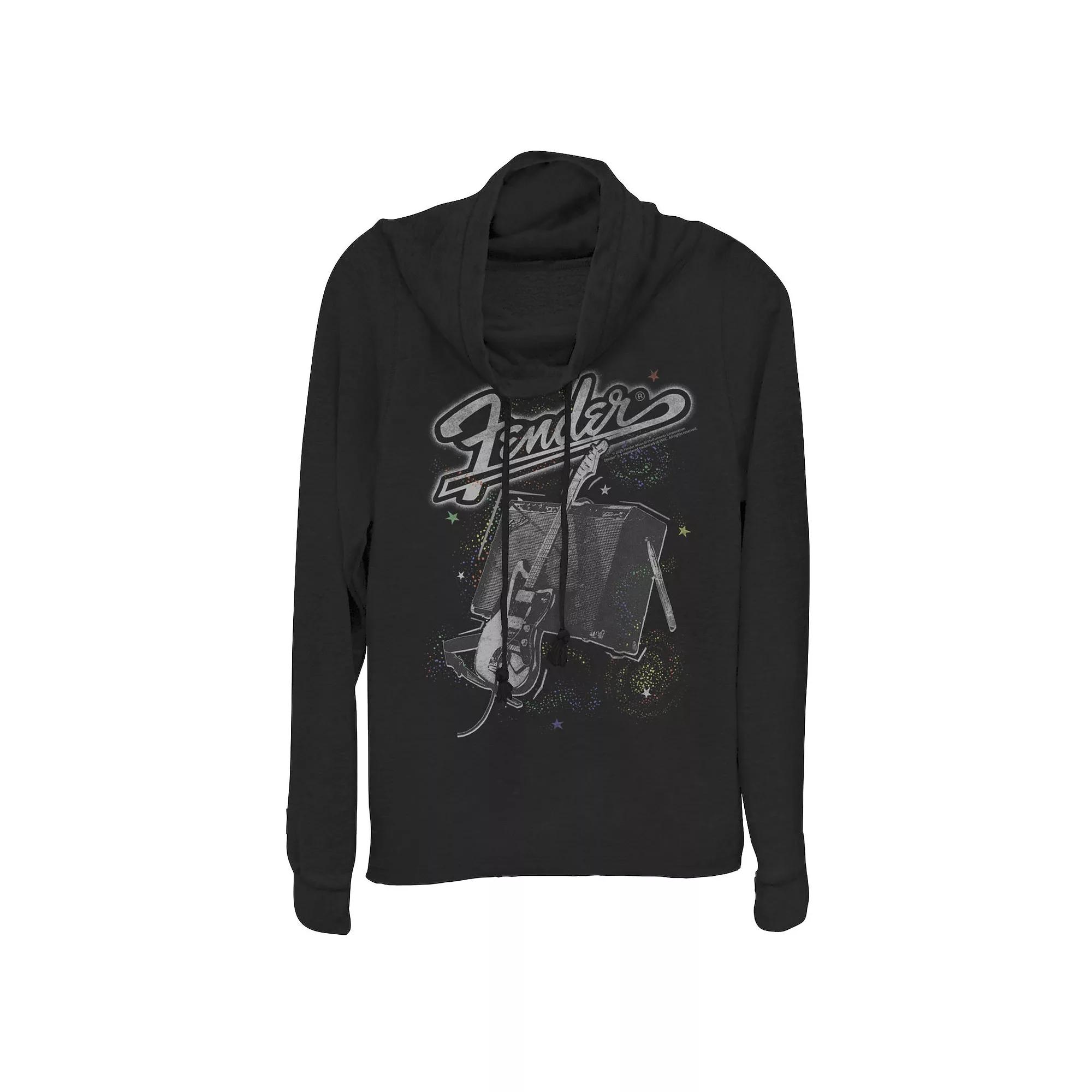 Juniors Fender In Space Cowlneck Graphic Lightweight Long Sleeve, Girls Product Image