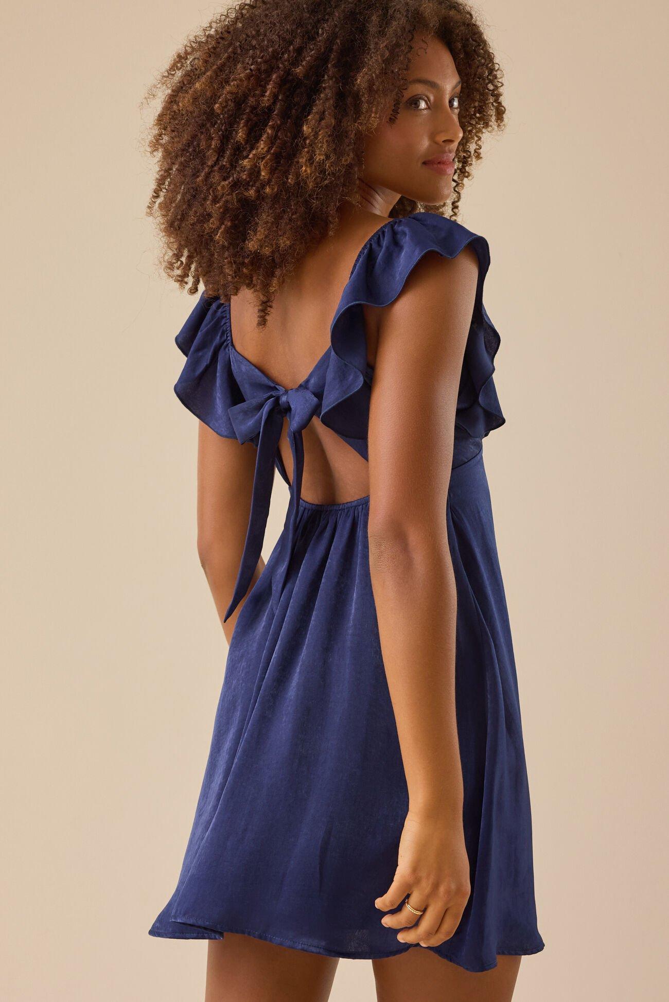 Leanne Satin Mini Dress Product Image