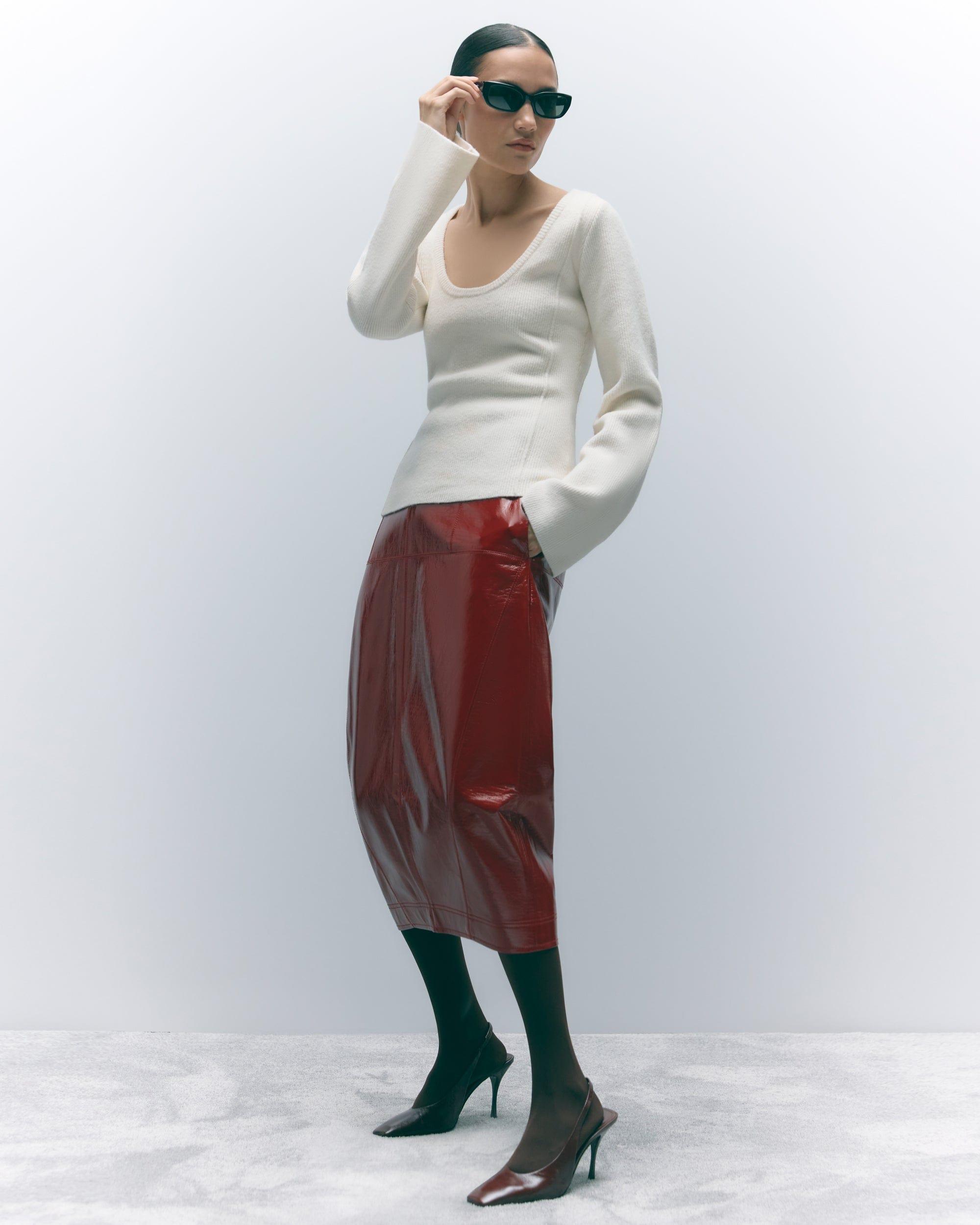 Pepper Vegan Patent Leather Skirt Product Image