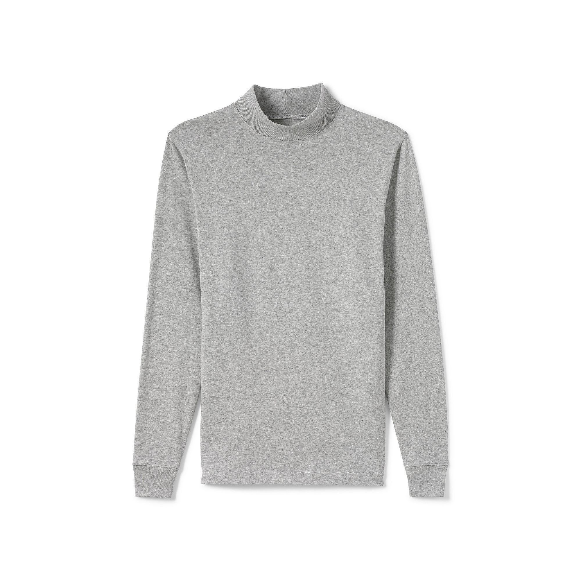 Men's Lands' End Super-T Mock Turtleneck, Size: Small, Gray Grey Product Image
