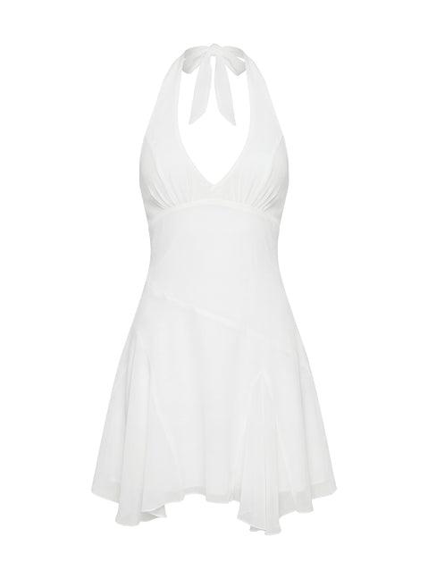 Valorie Halter Mini Dress White Product Image