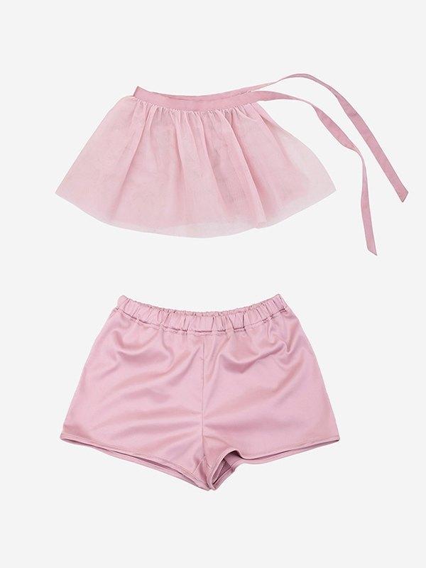 Micro Shorts & Mesh Mini Skirt Set Product Image