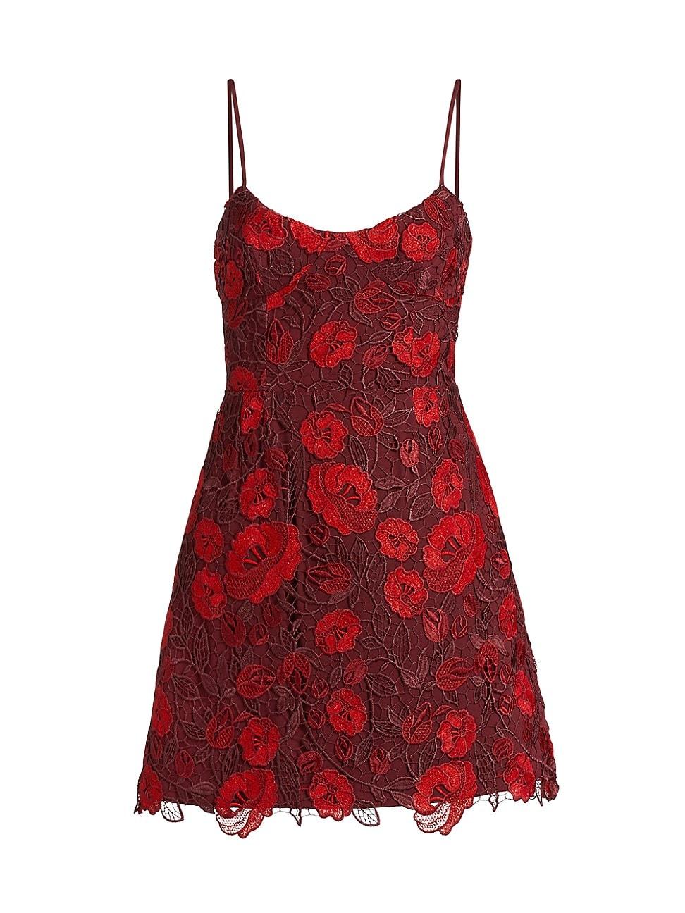 Womens Arielle Metallic Lace Sleeveless Minidress Product Image