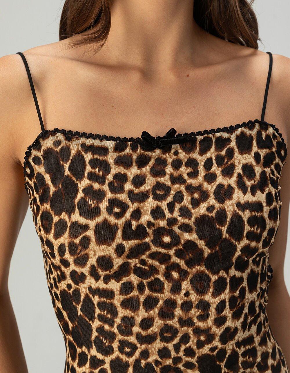 COTTON CANDY LA Leopard Womens Midi Dress - LEOPARD Product Image