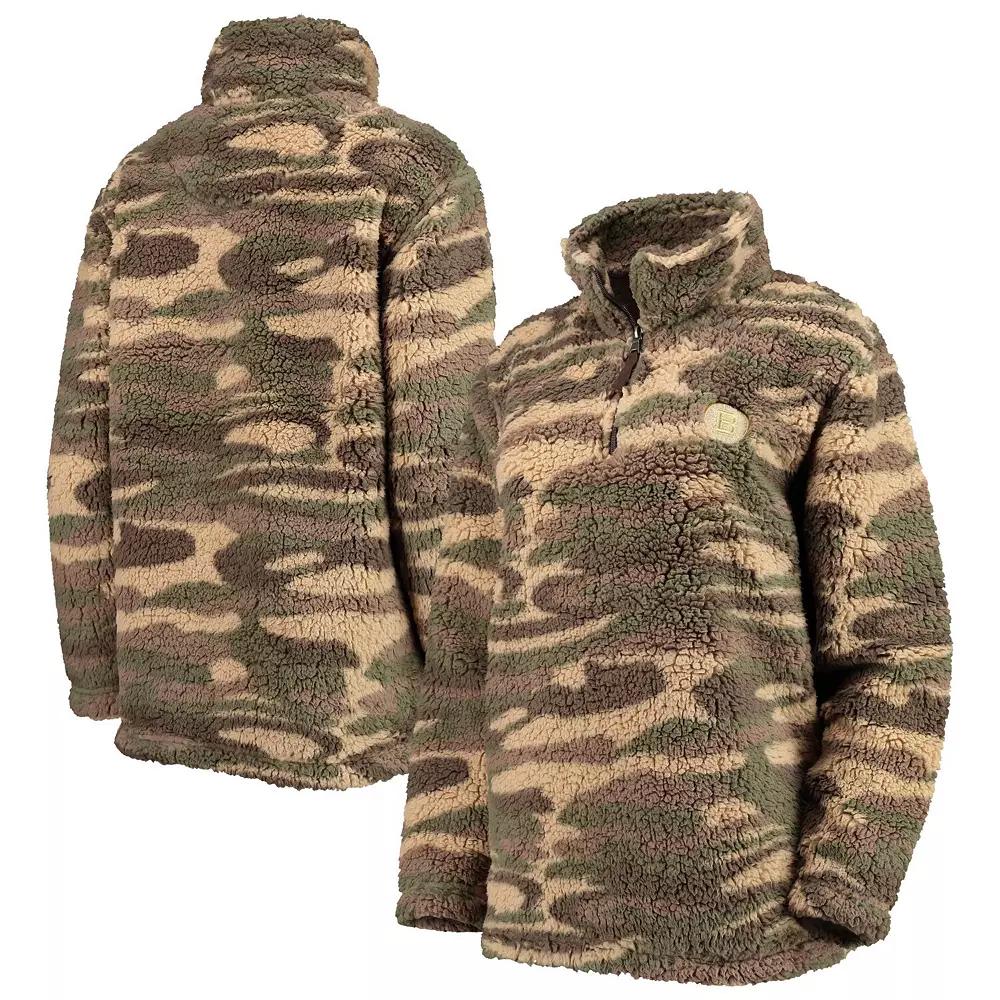 Women's G-III Sports by Carl Banks Camo Pittsburgh Penguins Sherpa Quarter-Zip Jacket,  Product Image