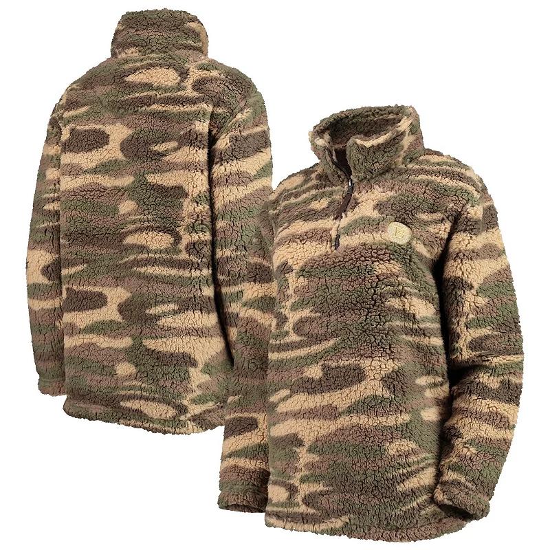 Women's G-III Sports by Carl Banks Camo Pittsburgh Penguins Sherpa Quarter-Zip Jacket,  Product Image