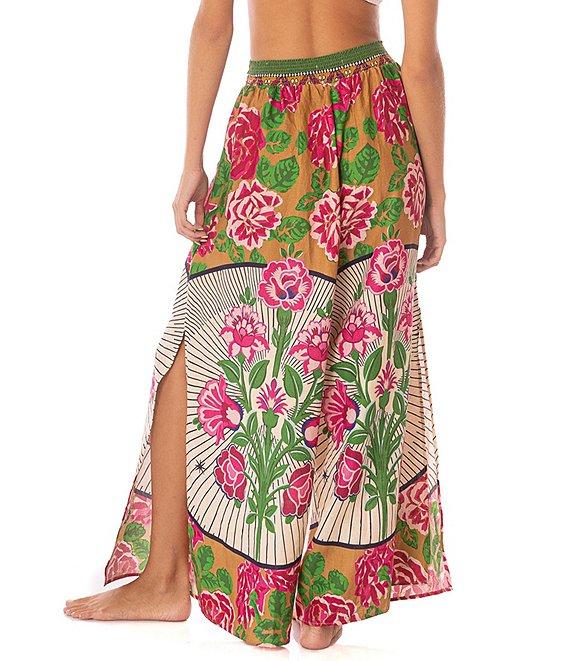 Maaji Ophelia Palazzo Cerise Bouquet Print Cover-up Pants Product Image