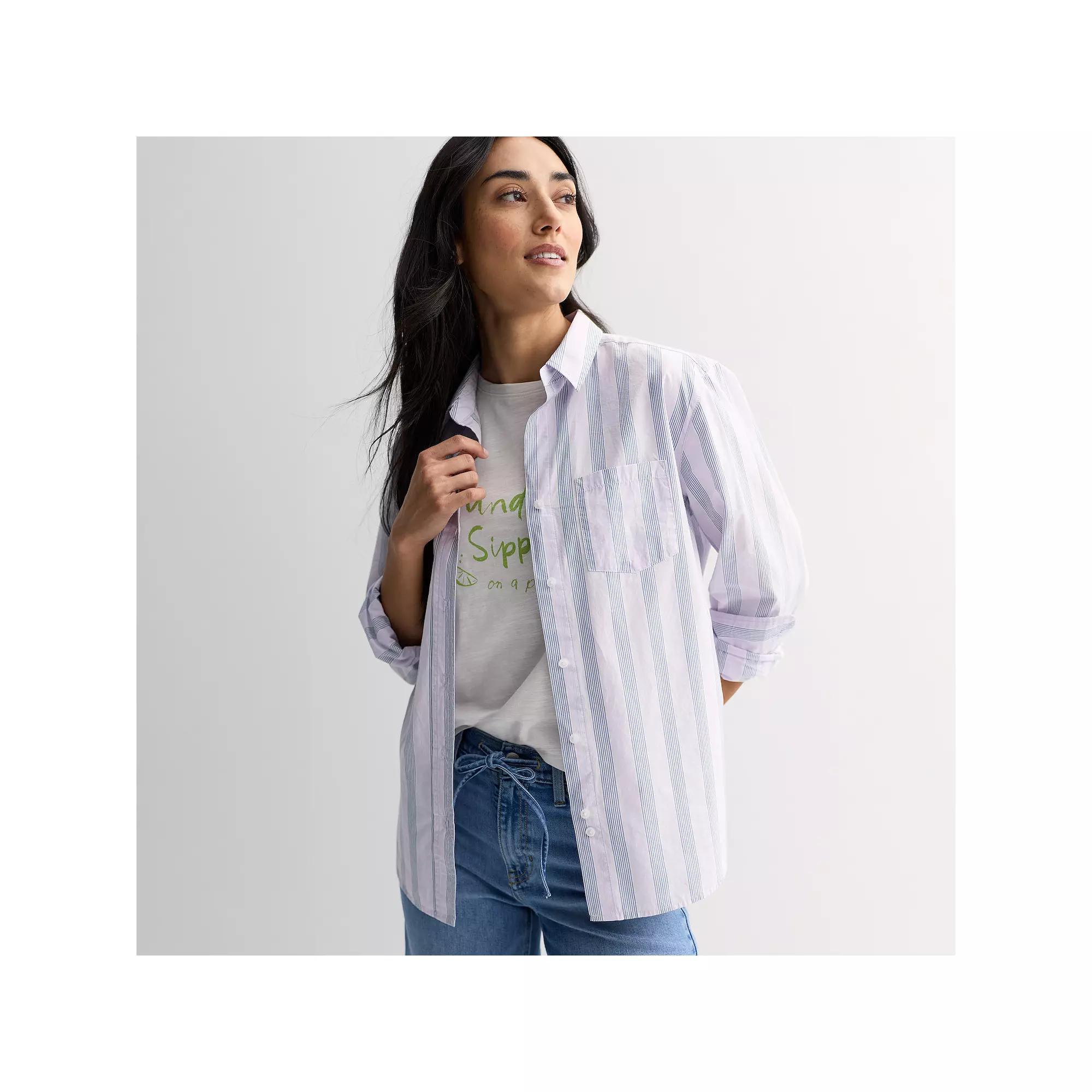 Petite Sonoma Goods For Life® Everyday Button-Up Shirt, Women's,  Product Image