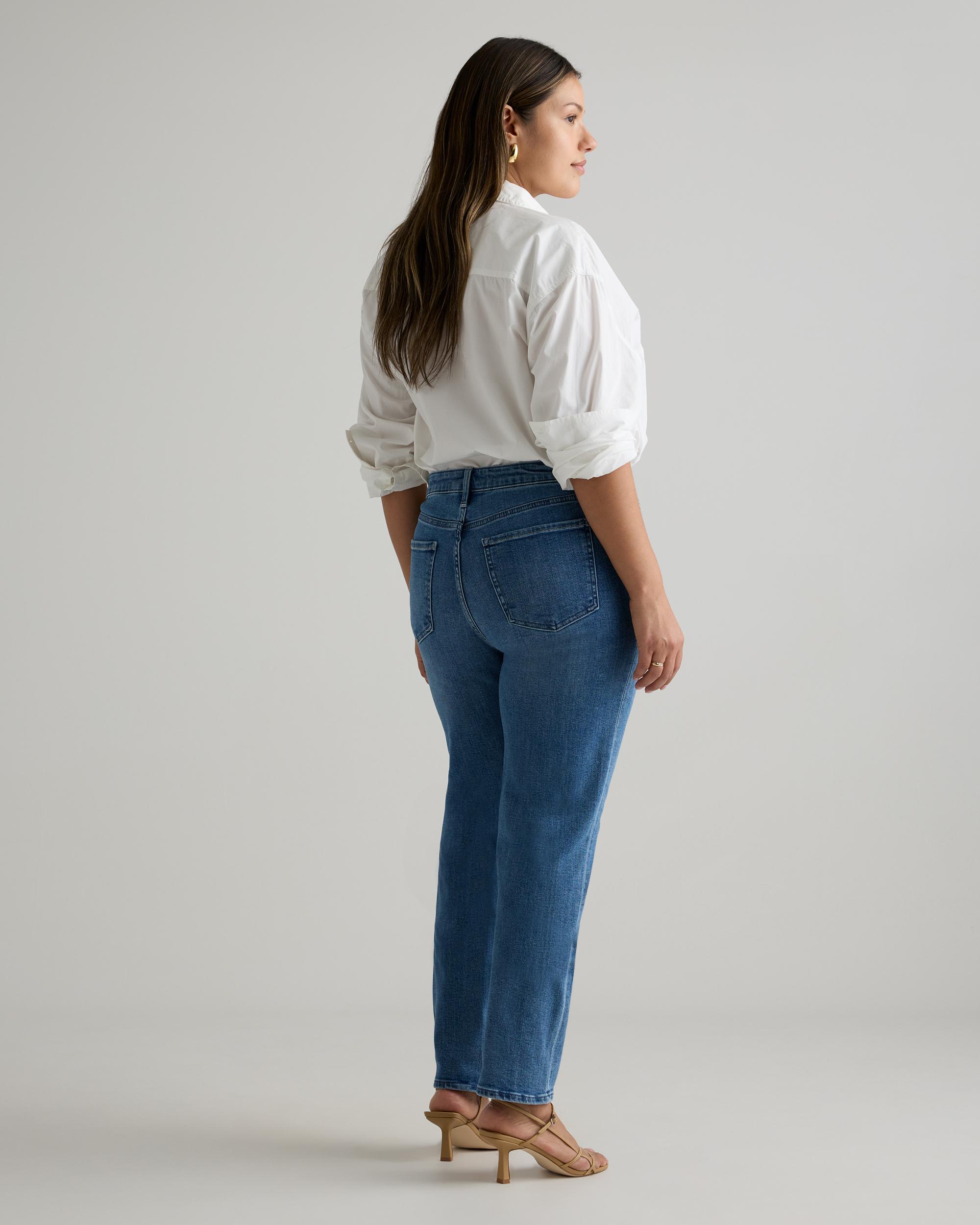 Quince | Women's Luna Stretch Slim Straight Jeans Organic Cotton Product Image