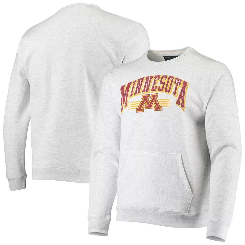 Men's League Collegiate Wear Heathered Gray Minnesota Golden Gophers Upperclassman Pocket Pullover Sweatshirt,  Product Image