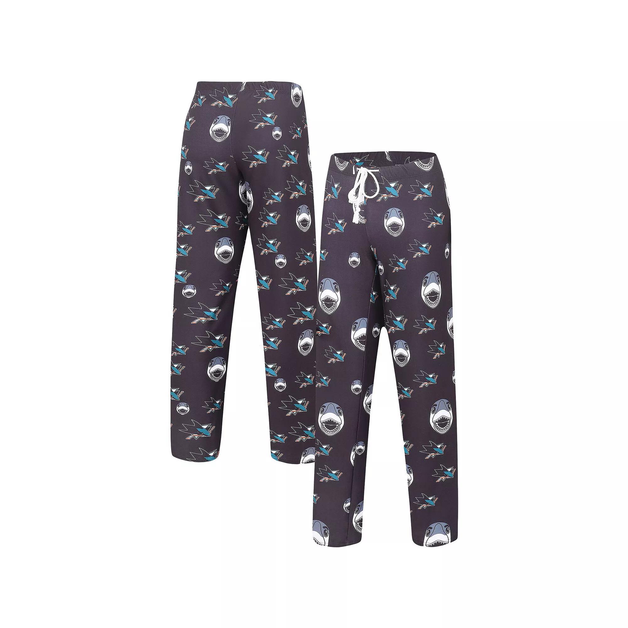 Women's Concepts Sport Black San Jose Sharks Gauge Allover Print Knit Sleep Pants,  Product Image