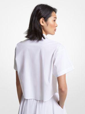 Stretch Organic Cotton Poplin Cropped Shirt Product Image