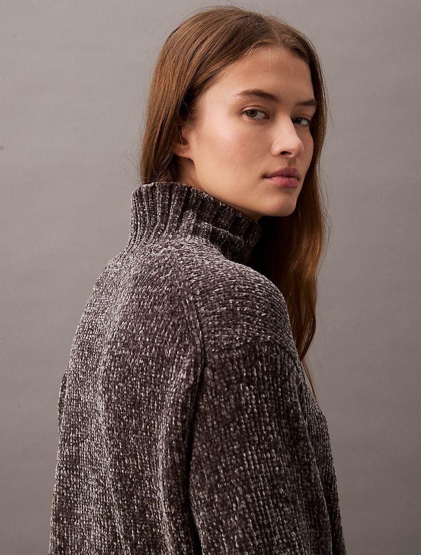 Chenille Relaxed Turtleneck Sweater Product Image