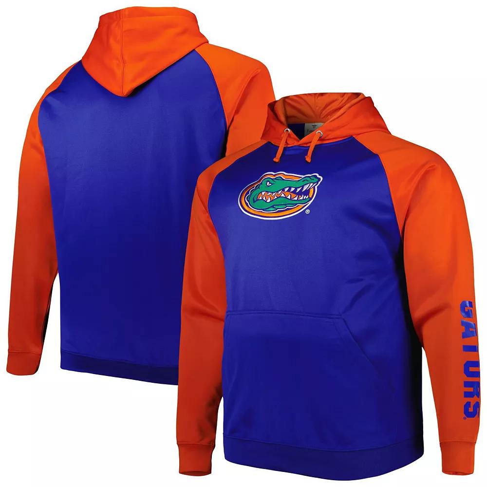 Men's Royal Florida Gators Big & Tall Raglan Fleece Pullover Hoodie, Size: 3XB, Blue Product Image
