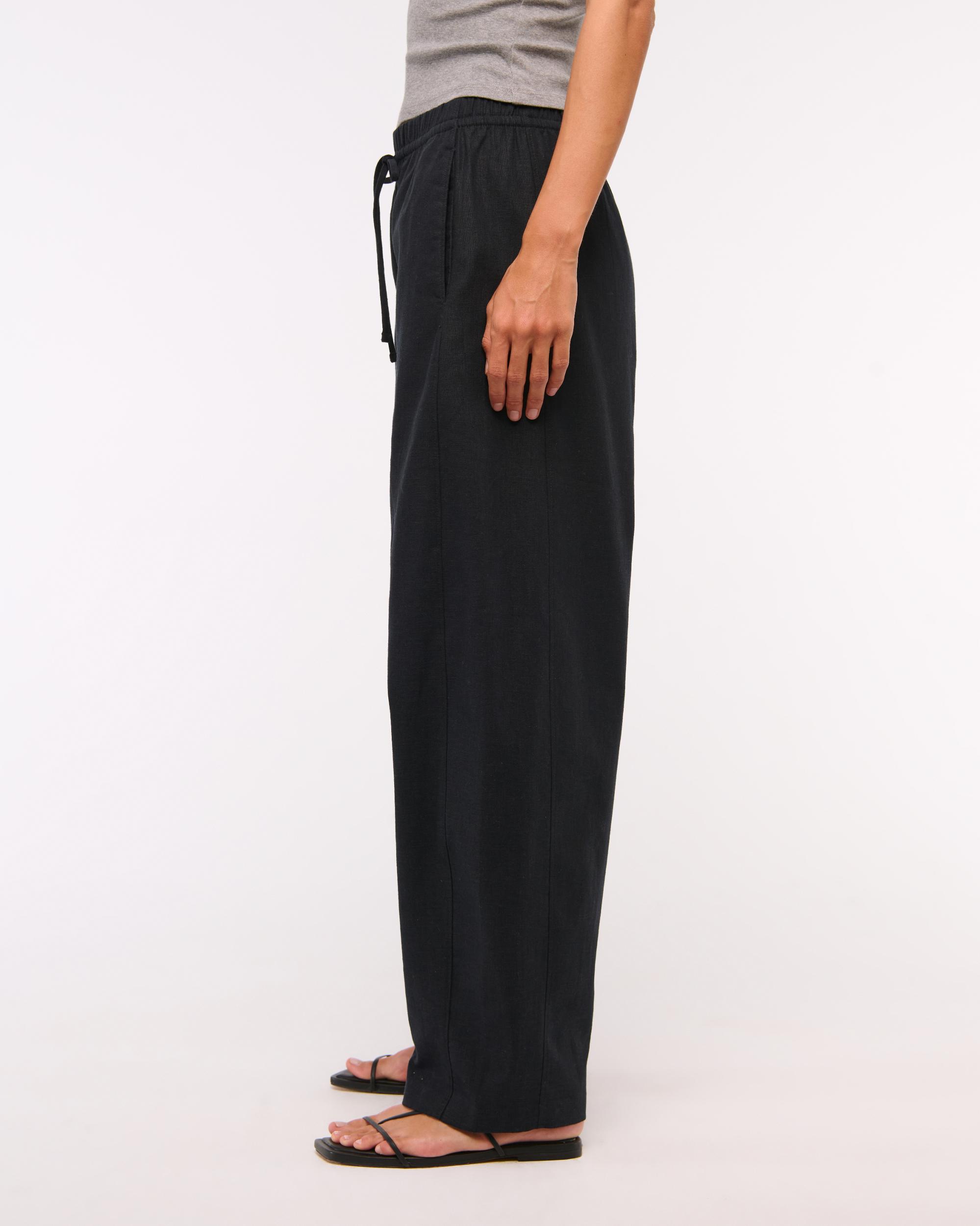 Linen-Blend Barrel Pull-On Pant Product Image