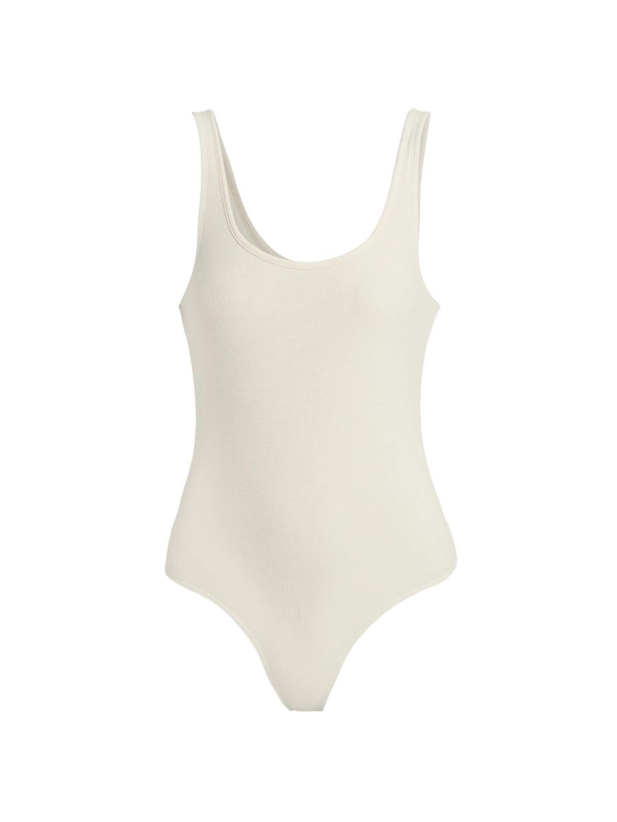 Womens Rib-Knit Scoop-Neck Bodysuit Product Image