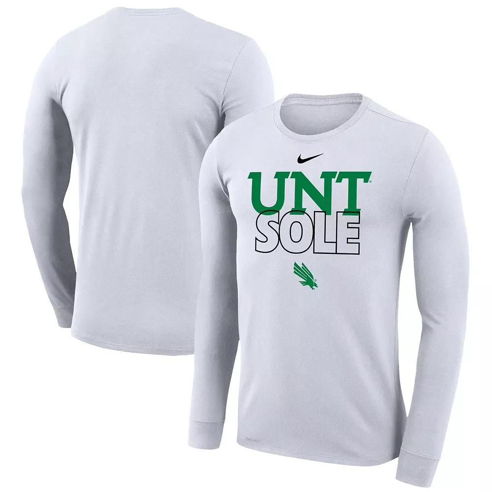 Nike White North Texas Mean Green 2023 On Court Bench Long Sleeve T-Shirt, Men's, Size: XL, Nc2 White Product Image