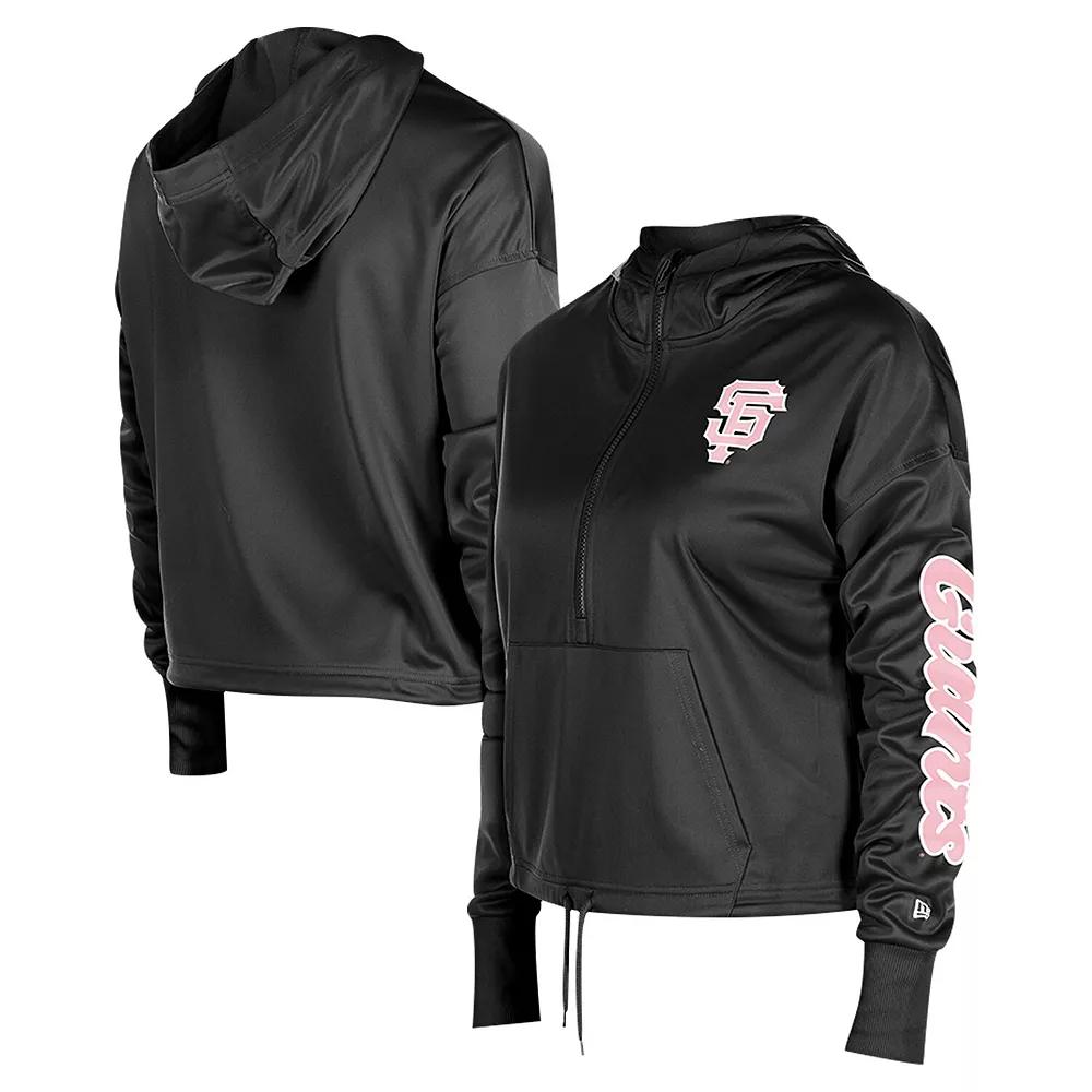 Women's New Era Black San Francisco Giants Half-Zip Hoodie,  Product Image