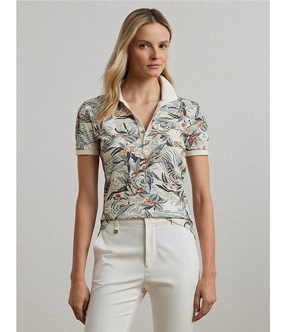 Lauren Ralph Lauren Stretch Pique Printed Polo Shirt Product Image