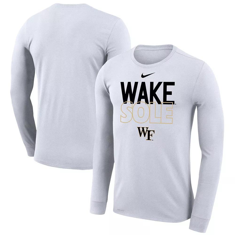 Nike White Wake Forest Demon Deacons 2023 On Court Bench Long Sleeve T-Shirt, Men's, Size: 2XL, Wfu White Product Image