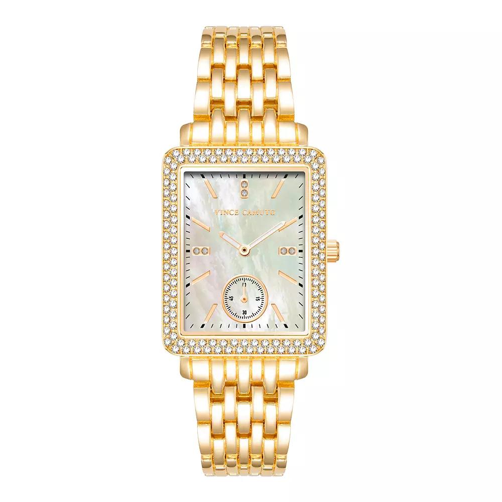 Vince Camuto Women's Mother-of-Pearl Dial Crystal Watch, Size: 29 mm, Gold Tone Product Image