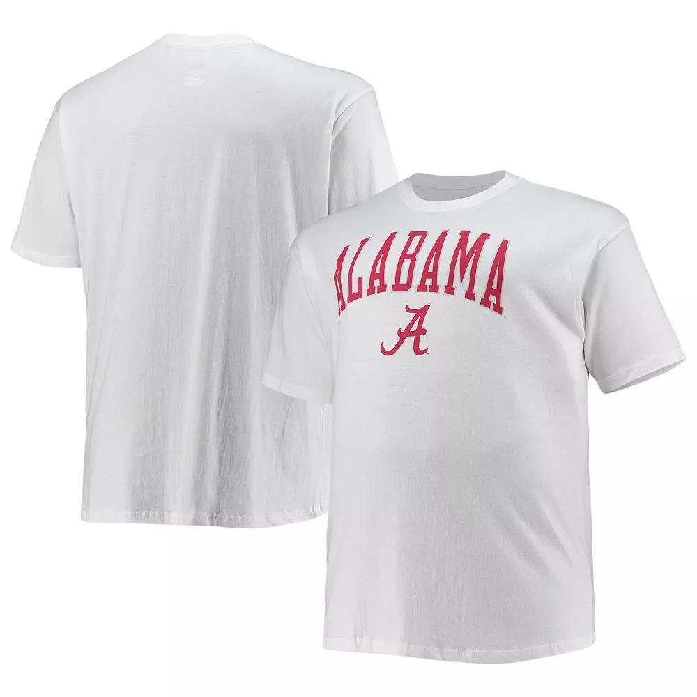 Men's Champion White Alabama Crimson Tide Big & Tall Arch Over Wordmark T-Shirt, Size: 2XB Product Image
